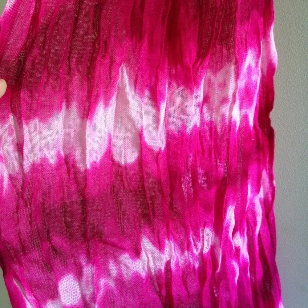 Hot Pink Tie-Dye Rectangle Scarf